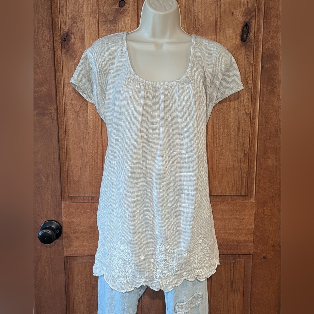 Sonoma Cream Embroidered Blouse‎